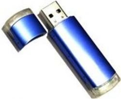 VF-604 алюминиевая флешка с пластиковыми вставками Синяя 4GB