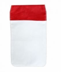 Сменный отворот красный для маленькая сумки, с белым полем для сублимации (d=29.0 x 18.0 см) распродажа