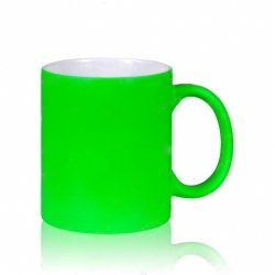 Кружка керамическая зелёная неоновая матовая 330мл