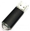 VF-675 металлическая флешка с пластиковым колпачком Черная 4GB
