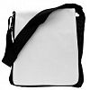 Сумка на длинном ремне средняя, черная со сменным белым отворотом для сублимации (d=37.0 x 27.0 см)