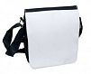 Сумка на длинном ремне маленькая, черная со сменным белым отворотом для сублимации (d=22.0 x 18.0 см)